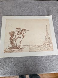 Dan Mitra Signed Etching Titled Adam And Eve Numbered 23/100 D37