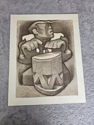 Jean Charlot Hawaiian Drummer, 1970 Lithograph  D39