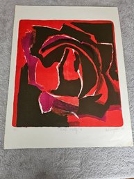 Mel Boyaner Signed Artwork Dated 1966 Titled Rose Motif #5 D43
