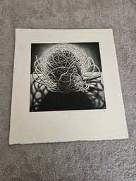 Mezzotint On Wove Paper Titled 'The Old Clothesline' By American Artist Carol Wax. Numbered 24/45 D49