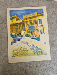 Signed Etching Nela Pelhes Title Venetian Homes At Canea 15/15 D55