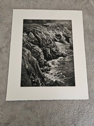 Art Werger Signed Etching 2001 Titled Lost Beach State 3 1/3 D67