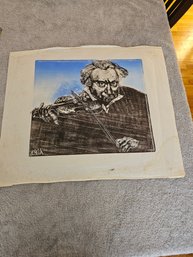 Isaac Stern (Detail) Appears In Brief Anthology Of Woodcuts , Three Masters, Three Techniques 1985 D74