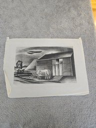 Ernest Fiene, Artist 18941966 Barns, 1926 Etching D82