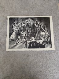 Untitled Unsigned Etching Party Dancing Scene E1