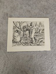 Potato Farmer, 1926 (during The Harvest) By Rudolf Schiestl Signed  E2