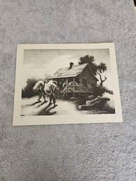 THOMAS HART BENTON (1889-1975) PENCIL SIGNED Print E10