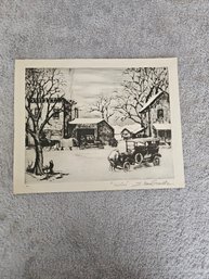 EDMOND MARIO GRANVILLE SIGNED PRINT MAIL TIME 1945 E14