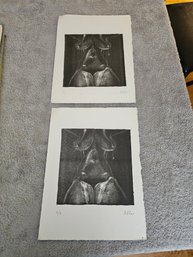 2 Signed Etchings F. Villano 1,6/7 E23