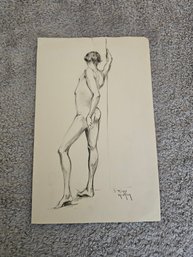 Vtg Sketch Signed E.riggs 3/18/29 E25