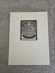 Signed Rare Artist Proof Black And White Woodcut Print Titled Goddess E28