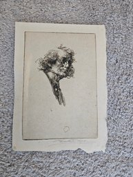 Franklin T. Wood Signed Etching  E37
