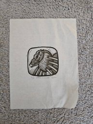 Signed Woodcut Print Titled BROWN RECLUSE 5/6 E39