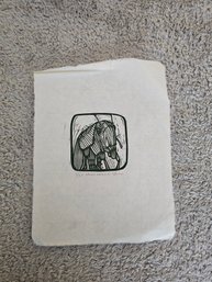 Limited Edition Signed Linocut Block Print Titled 'Green Katydid 8/25 E43