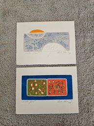 2 Etchings Signed Sheila Cohen 1973 E52