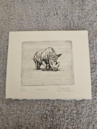 Signed And Numbered 5/25 Etching Title Rino E54
