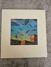 Untitled Unsigned Etching? Mezzotint? E58