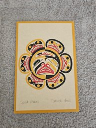 PATRICK AMOS NATIVE NOOTKA ATIST SIGNED PRINT SPLIT MOON E60