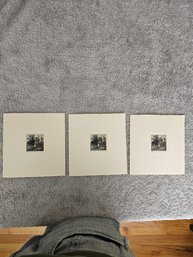 Lot Of 3 1972 Adrienne Cullom Fable Embossed Etchings 71,72,73/100 E65