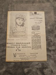 Vintage Promotional Pamphlet For A Benefit Performance At The Phoenix Theatre Featuring Angna Enters E74