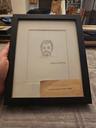 Framed Sketch Of Stephen Sondheim With Ticket E81