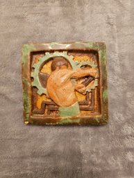 Handmade Art Tile Signed E.A.R 43' On Back   E86