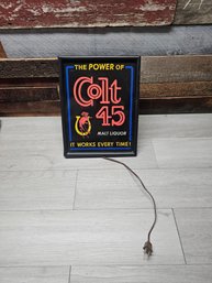 Vtg Colt 45 Light Up Advertising Sign ( Doesn't Light Up) A2