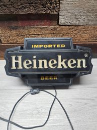 Vtg Heineken Light Up Sign (doesn't Work) A2