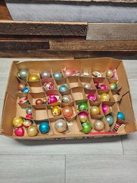 Lot Of Vtg Glass Christmas Ornaments A2