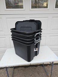 Lof Of 5 20 Gallon Black Sterilite Bins With Lids