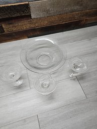 Cut Glass Punch Bowl Set A3
