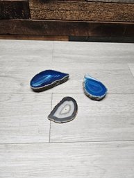 Lot Of 3 Geode Rock Paper Weights A3