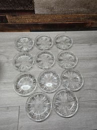 Lot Of 11 Vtg Cut Glass Plates A3