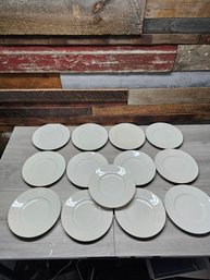 Lot Of 13 Berlin KPM Arkadia Pattern Merman Blowing - White Porcelain Plates 9' A3