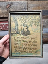 Antique Framed Poem From 1925 A3