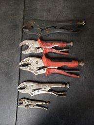 Locking Pliers Vice Grip Wrench Lot Of 5 C4