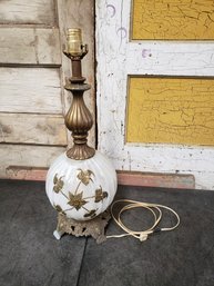 Vtg Glass And Metal Lamp D1