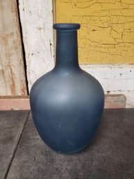 Blue Frosted Glass Vase G3