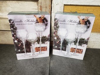 Glass Candle Holder Lot A1