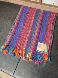 62' X 47' Handwoven Ireland McNutt Tweed Wool Blanket Rug DAMAGED G3