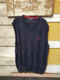XXL US Polo Navy Cotton Vest CR F