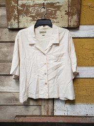 Vtg XL White Silk Tommy Bahama Shirt CR B