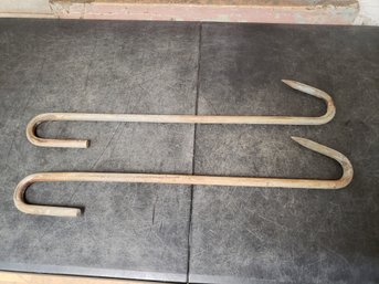 Vtg Butcher Meat Hooks Lot Of 2 G4
