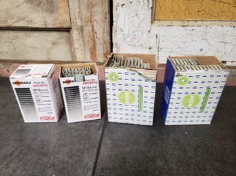 Galv Staples 3 Sizes Lot Of 4 G4 Bin 5