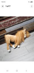 Madame Alexander Doll Company Posable Horse 2103 Tan Stuffed Animal 19"x6"x14" A5