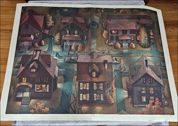 Rare Artist Proof 2/3 Art Werger Signed Etching Titled Neighborhood Watch 1988 C68