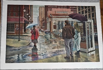 Art Werger Signed Etching Titled Steady Rain 21/40 1997 C65