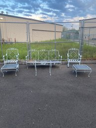 Vtg 6 Piece Wrought Iron Outdoor Furniture Lot Meadowcraft Barn