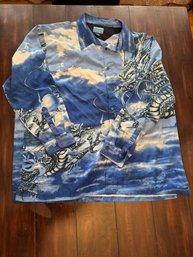 Vintage 90s Japan Dragon Anime Style Shirt Samurai Retro Size 3xl