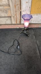 Purple Flower Table Lamp With Cherubs R6